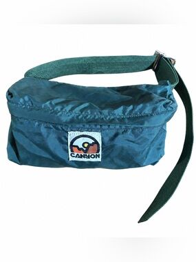 Vintage Canyon Teal Nylon Fanny Pack Belt Bag Retro Outdoor